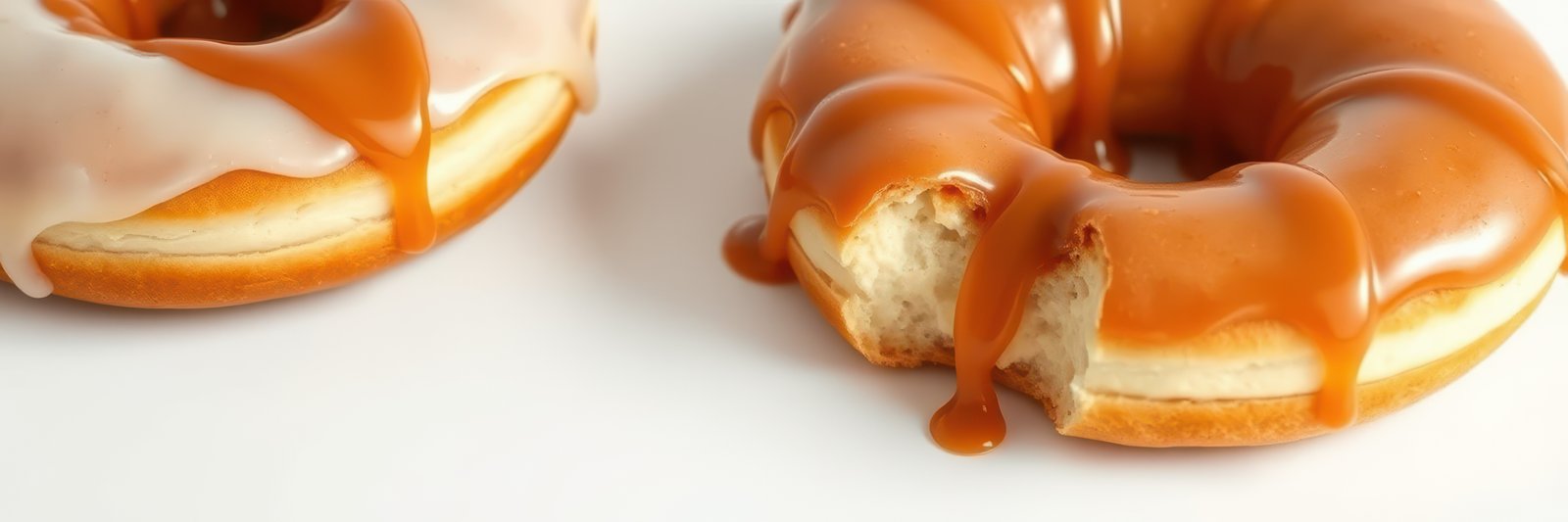 Delicious caramel donuts with icing perfect for dessert or snack time